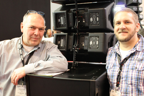Reinhard Steger, sales manager for Nexo Germany with Martin Ramrath, global director of audio services for Satis & Fy