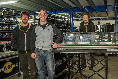 smARTec staff with one of the Rivage PM10s: Manuel Buchser (audio engineer), Markus Mathis (management team/owner) and Mark Steinemann (head of audio department)