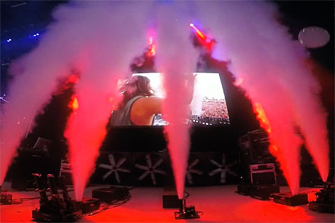 The trade event was an opportunity for Pyrojunkies to showcase Magic FX products in a live situation (photo: James Priddle)