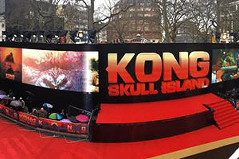 Limited Edition Event Design awarded the red carpet in London’s Leicester Square with a 36m long Kong-worthy video wall