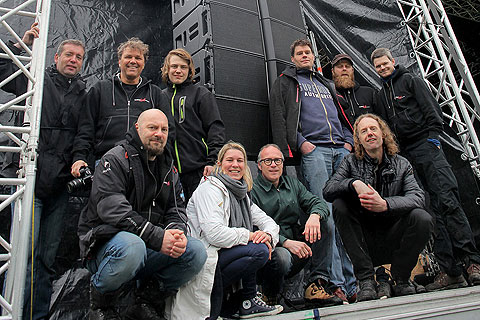 The TrondheimLyd and Alcons Audio crew with the LR28 array