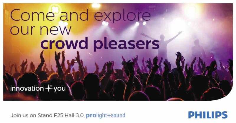 The new products will be incorporated into the lighting design for the stand, which will transform into a stage for a performance from Dutch rock band TOM on Tuesday 4 April between 6pm and 10pm