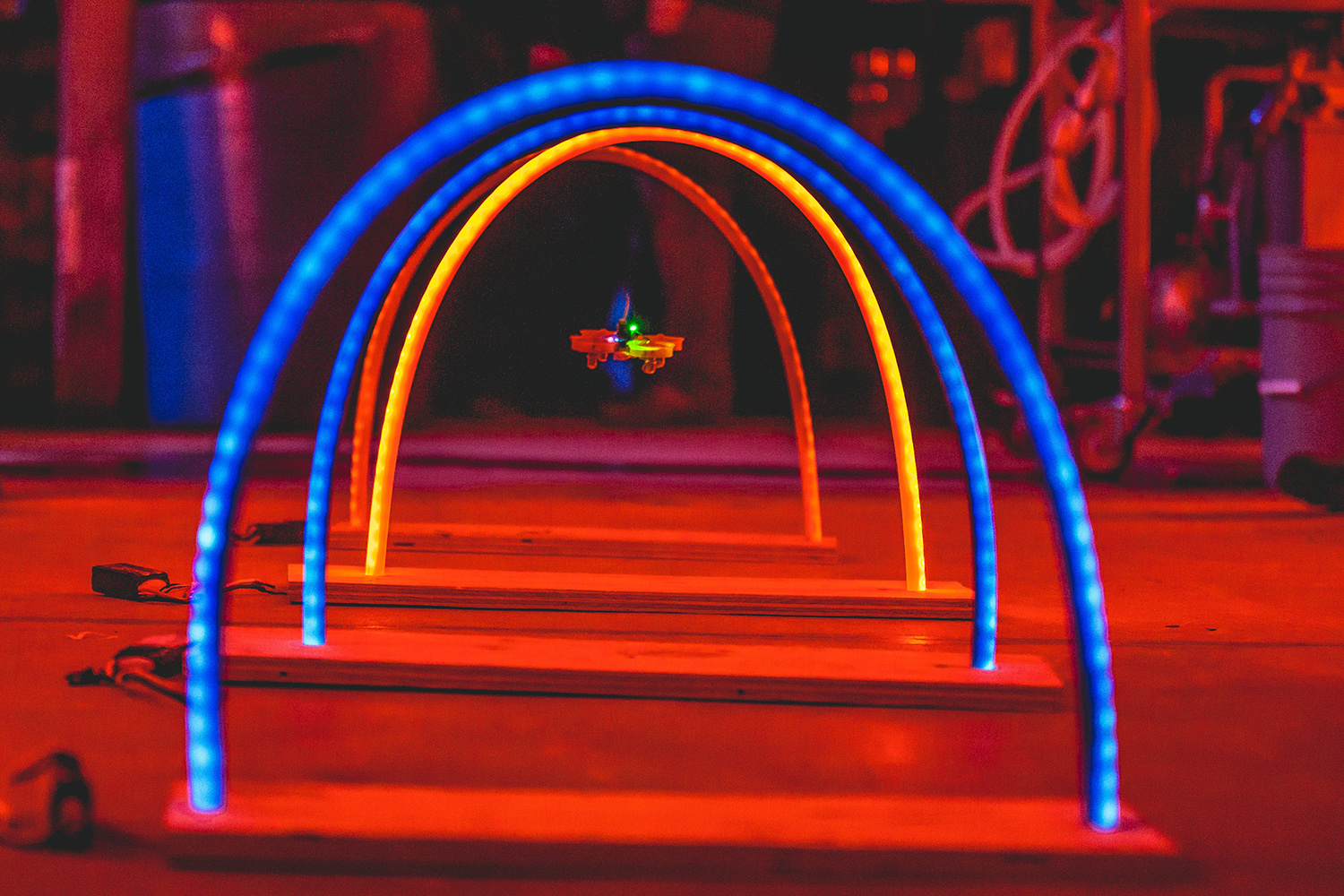 A collection of moving fixtures along with live music enhanced the festival atmosphere