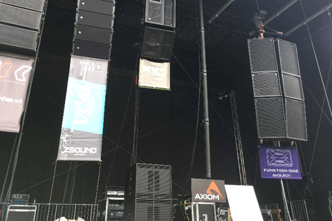 The AX12C column array was side by side with some of the industry's more notable medium and large scale sound systems