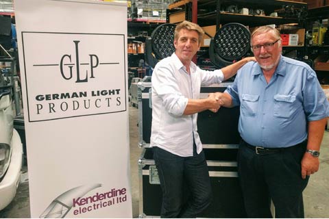 Soren Storm (sales director APAC GLP) and Chris McKenzie, owner of Kenderdine Electrical