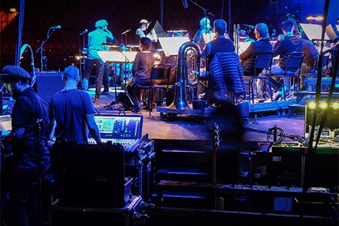 dLive at monitors during Weeping Willows’ gig at the Ericsson Globe Arena in Stockholm