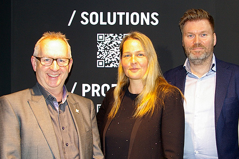 Scandec Systemer co-founder, Håkon Rønning; Optocore director Tine Helmle; Scandec Sales Manager Pro Audio, Frode Øygard