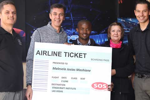 Josias Mashiane (centre) with the team behind the SOS Charity Fund, Bruce and Duncan Riley, Lee Baird and Robert Izzett