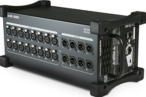 DX168 features 16 XLR mic inputs and 8 XLR line outputs