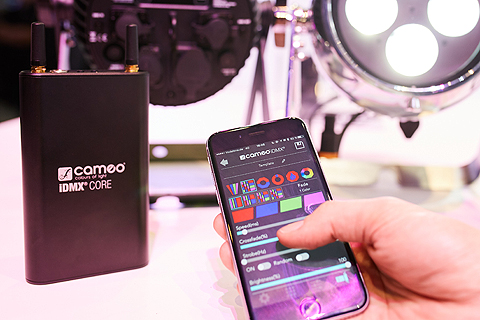 The unit can be controlled via DMX, RDM, the included infrared remote control, or the display on the spotlight itself