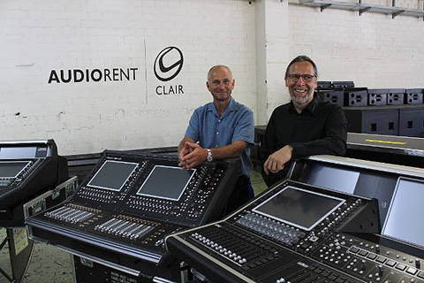 Jürg Hügin, founder and president of AudioRent Clair (left) with CEO Toni Scherrer