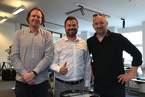 Powersoft's Hakan Sjoo, Fabrizio Bolzoni and Atendi's Michael Engman Ronnow