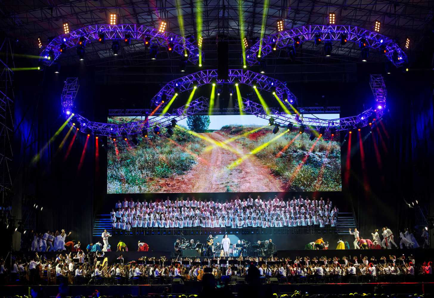 The benefit concert took place at Lima’s national stadium