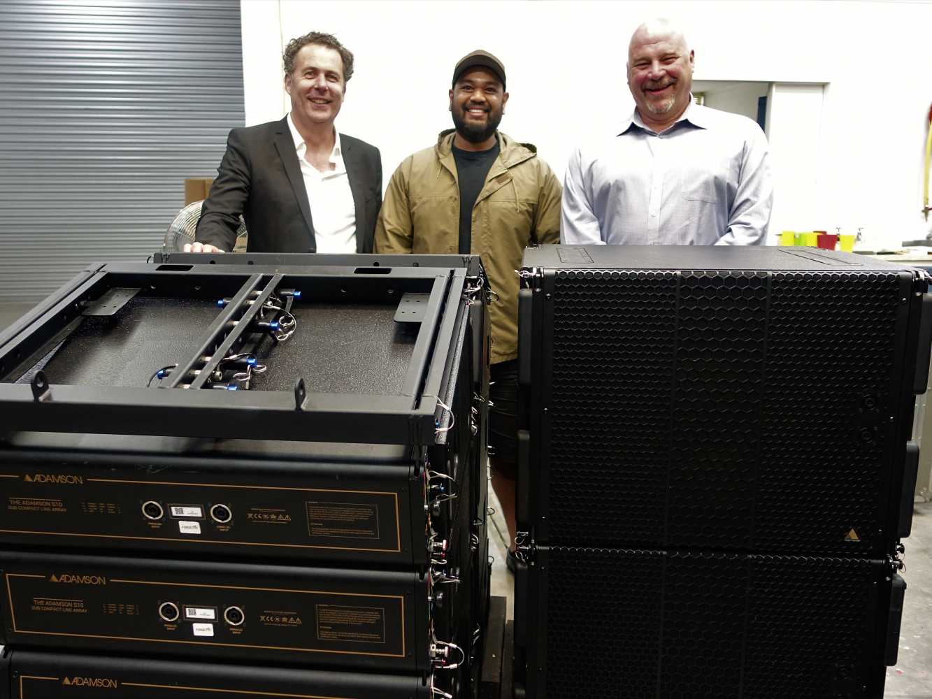 Greer Compston of Direct Imports, Forge Audio's Marc Benedict & James Ritter of Adamson Systems Engineering