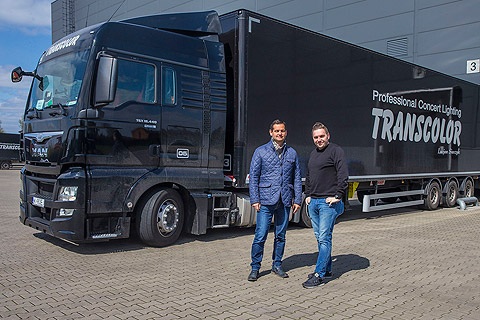 Prolight’s Rafal Rzeczkowski with Transcolor technical manager Szymon Kosicki (photo: Louise Stickland)