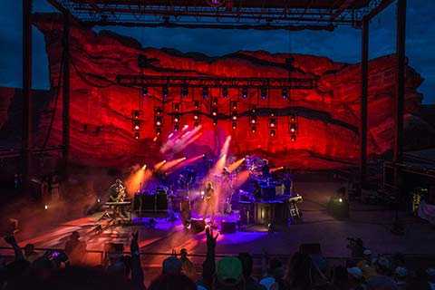 The dramatic rock formation is dominated by a majestic tilted disc-shaped rock that sits behind the stage (photo: Tobin Voggesser, ASK Media Productions)