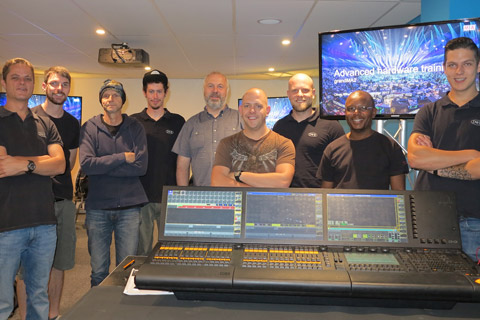 DWR’s Bruce Riley, Nick Barnes, Derek Kruger, Jethro Jordaan, Oliver Ronshausen (service manager from MA Lighting), Michael van Dyk, Jannie de Jager, Basinki Sekori and Tyler Pugin