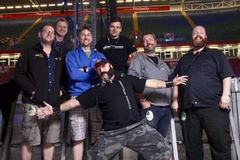 Outline’s Vincent ‘Vinnie’ Perreux with Robin Conway, Nick Cook, Pawel Zakrzewski, Joseph Skinner, Colin Walker and Ben Byford