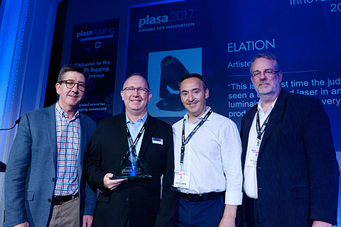 On hand to accept the awards were Elation president Toby Velazquez and Elation sales director Eric Loader