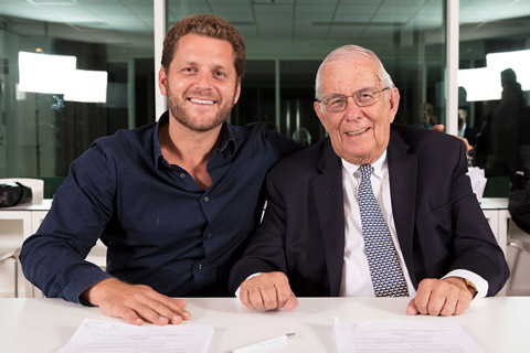 (L-R) DMG Lumière’s general manager Nils de Montgrand with Rosco chairman Stan Miller