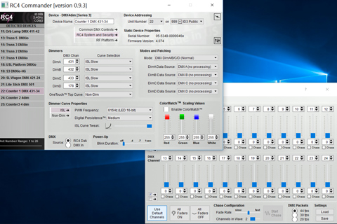 RC4 Commander Software’s first showing was at the 2017 PLASA London show