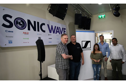 Andrew Williams, MD Sonic Wave; Ryan Burr, Sennheiser ME; Clarice Aboy, Armand Bulder and  Rukshan Jumath (all Sonic Wave)