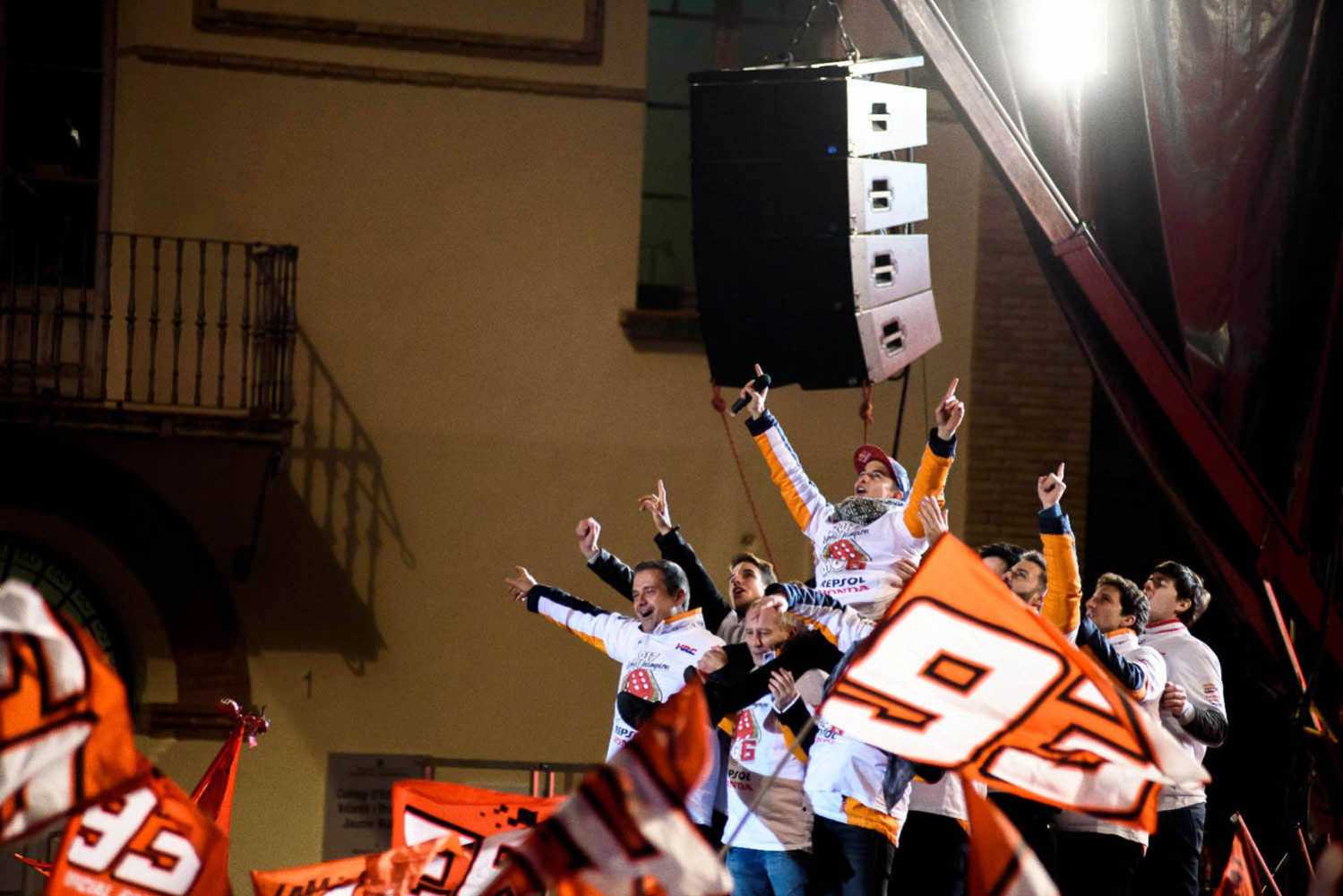 Winneer Marc Marquez celebrates