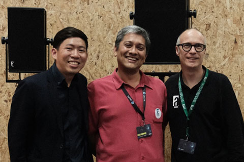 Eugene Tay (Creator’s Solutions), Sheldon Gooi (The Production People / middle) and Tom Back (Alcons Audio)