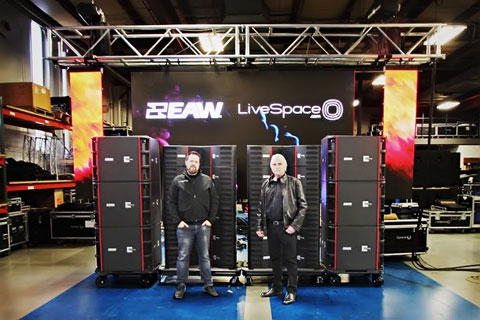 LiveSpace president AJ Sweeney (left) and owner Rich Bacans with their new EAW Adaptive rig