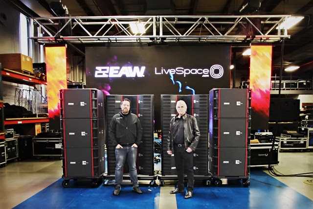 LiveSpace president AJ Sweeney (left) and owner Rich Bacans with their new EAW Adaptive rig