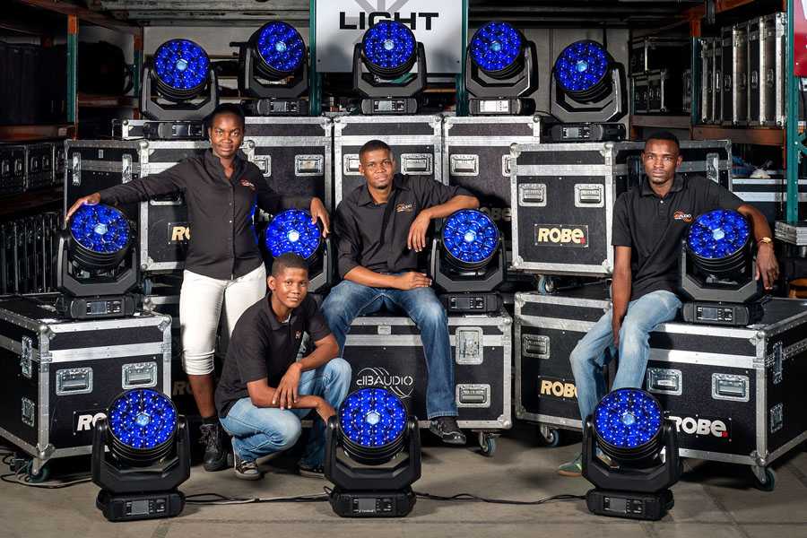 dB Audio crew members - Leena Tjithunga, Geraldo Papo, Gillroy Barmann and Natangwe Petrus Ndenge