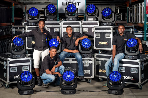 dB Audio crew members - Leena Tjithunga, Geraldo Papo, Gillroy Barmann and Natangwe Petrus Ndenge