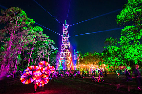 The fire tower serves as a gathering and meeting spot for guests (Jorg Photography)