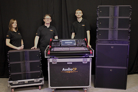 AudioCP's Alison Young (office manager), MD Scott Young and Jordan Lannigan (audio visual technician)