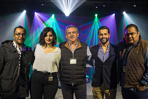Luis Rosales (Showco), Carla Hernández (financial administrator), Gerardo Hernández (owner / founder / general manger) and Gerardo Pineda (project manager) all from Ganesha Producciones  and Showco’s Mario Vazquez