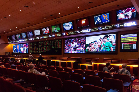 In the Sports Book LED displays are used to show bingo cards and property-wide ads during breaks