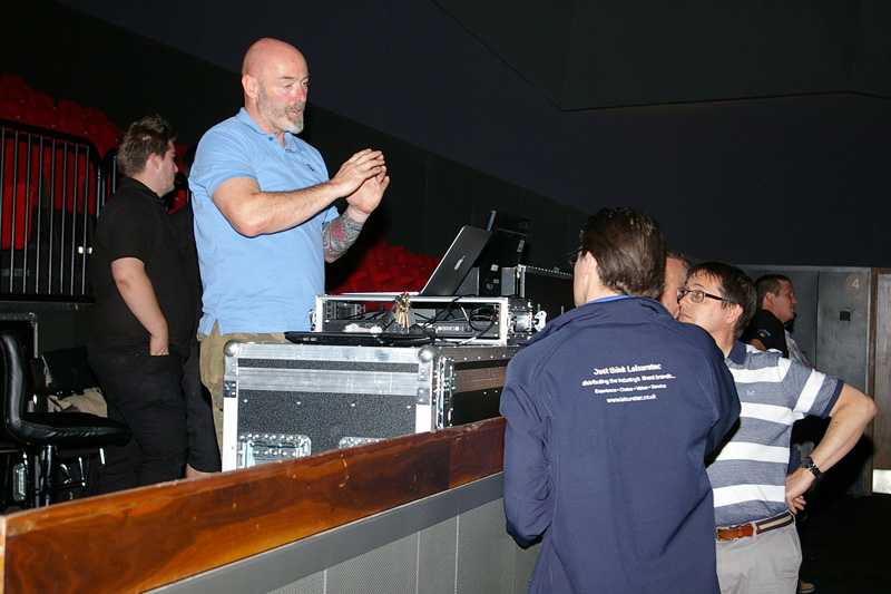 Mick Butler addresses customers at the mix position