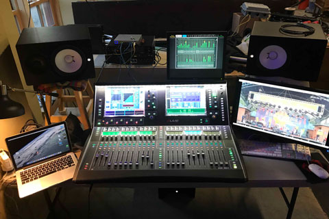 Paul McCasland mixed the live broadcast from a temporary studio in the Lafayette Science Museum