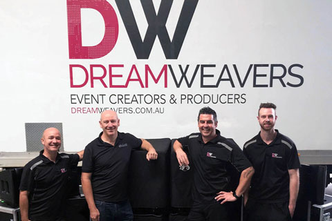 L-R: John Harris, Dreamweavers’ founder; Wayne Grosser, Clair Brothers Australia; Sam Pomana, Dreamweavers’ general manager; and Kyle Hodges, Dreamweavers’ audio engineer/producer