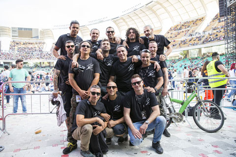 The lighting and visuals crew (photo: Louise Stickland)