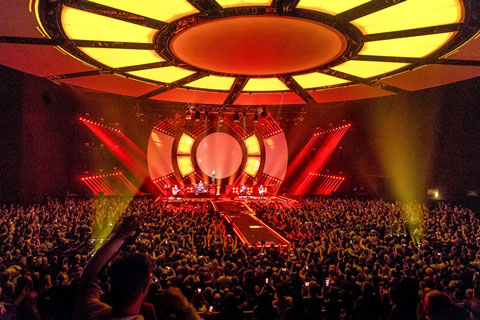 Over 200 Robe moving lights featured on the Indochine rig (photo: Jonathan Grimaux)