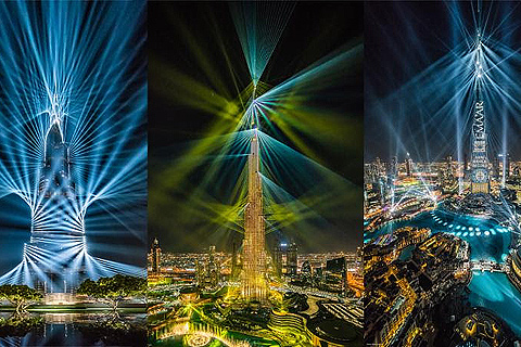 The show was an atmospheric fusion of fountains, light, sound and video