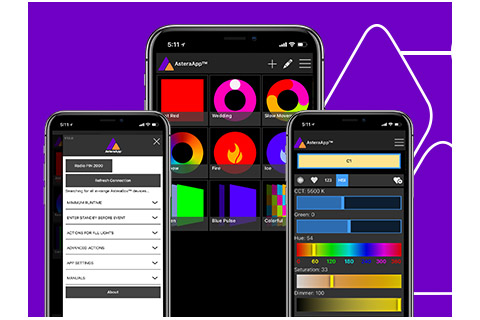 The AsteraApp is an application for professional entertainment lighting control