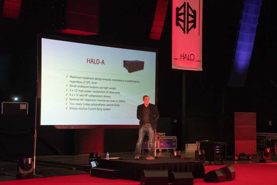 EM Acoustics' Ed Kinsella made a presentation before the system was demo'd