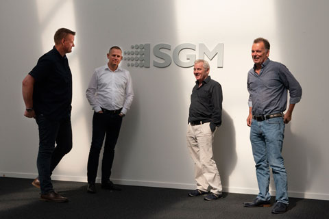 Peter Johansen (SGM Light CEO), Thomas Christensen (Matrix CEO), Urs Friis-Alstrup (sales manager Matrix) and Jakob Hansen (sales manager, Matrix)