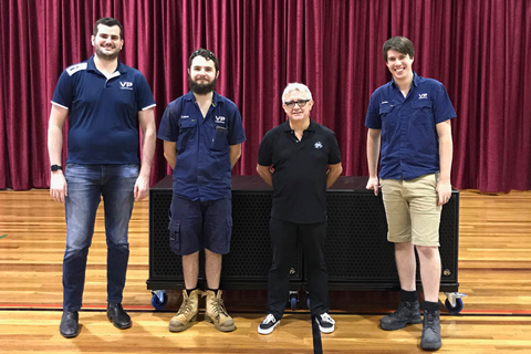 Cameron McGuffie and Cal Buckingham – Videopro, Greg Duncan – business manager, Holy Spirit College and Jordan Rieck