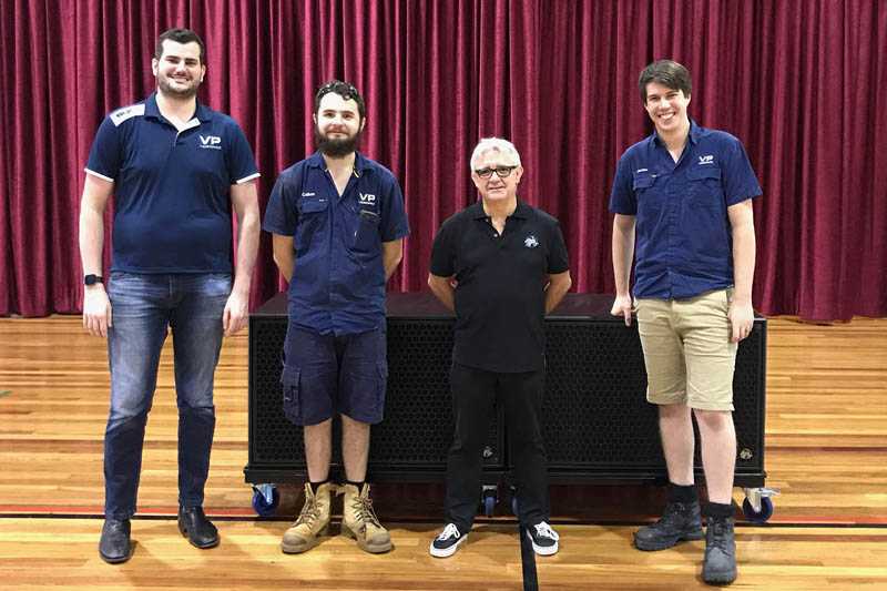 Cameron McGuffie and Cal Buckingham – Videopro, Greg Duncan – business manager, Holy Spirit College and Jordan Rieck