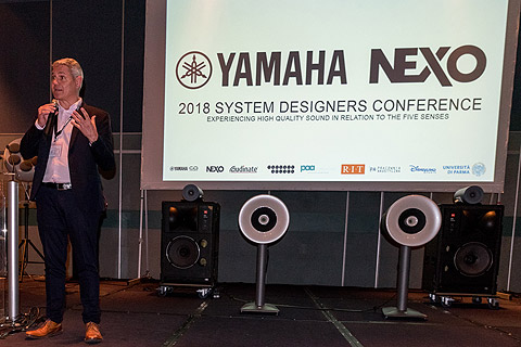 Yamaha's Nils-Peter Keller welcomes the guests to Disneyland