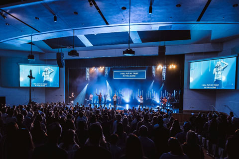 A worship service at Action Church