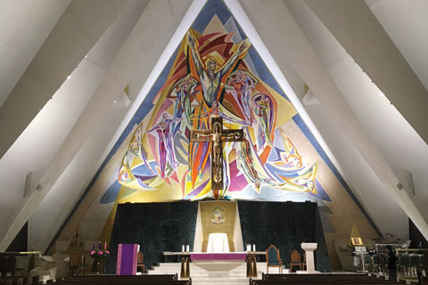 The sanctuary is a stunning showcase of colour and architecture